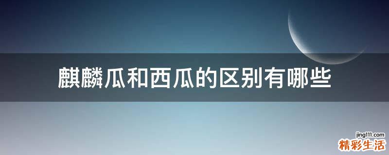 麒麟瓜和西瓜的区别有哪些