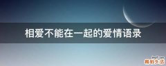 相爱不能在一起的爱情语录