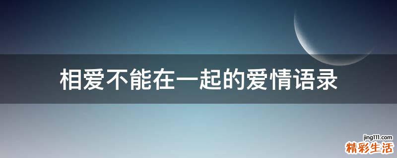 相爱不能在一起的爱情语录