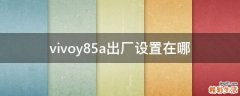 vivoy85a出厂设置在哪
