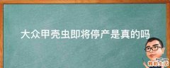 大众甲壳虫即将停产是真的吗