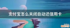 支付宝怎么关闭自动还信用卡