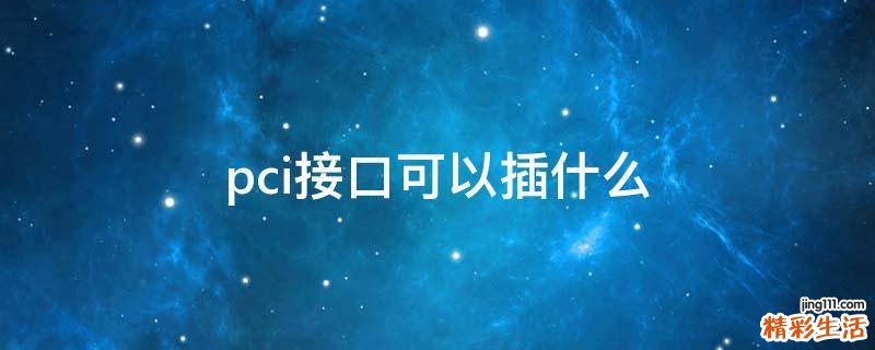 pci接口可以插什么