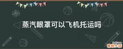 蒸汽眼罩可以飞机托运吗