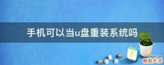 手机可以当u盘重装系统吗