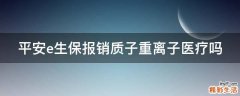 平安e生保报销质子重离子医疗吗