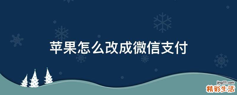 苹果怎么改成微信支付