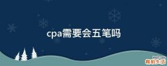 cpa需要会五笔吗