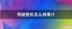 用破壁机怎么榨果汁