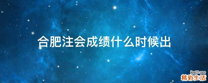 合肥注会成绩什么时候出