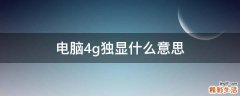电脑4g独显什么意思