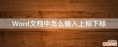 Word文档中怎么输入上标下标