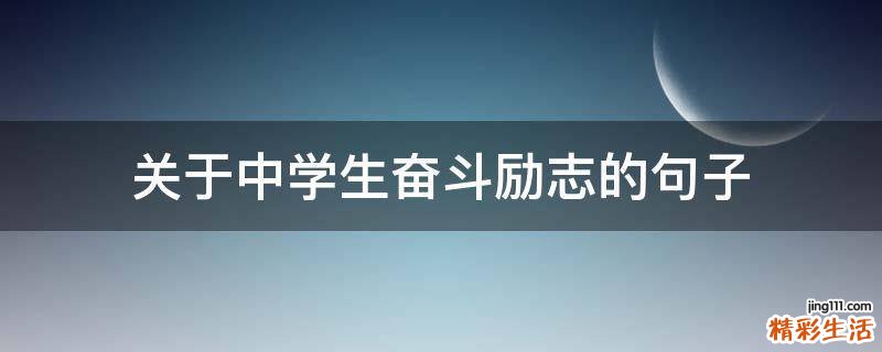关于中学生奋斗励志的句子