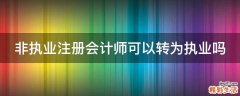 非执业注册会计师可以转为执业吗