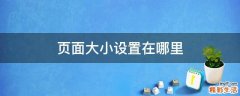 页面大小设置在哪里
