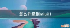 怎么升级到miui11