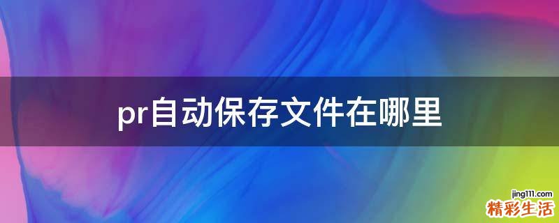 pr自动保存文件在哪里