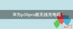 华为p30pro能无线充电吗