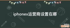 iphonex运营商设置在哪