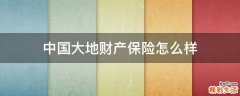 中国大地财产保险怎么样