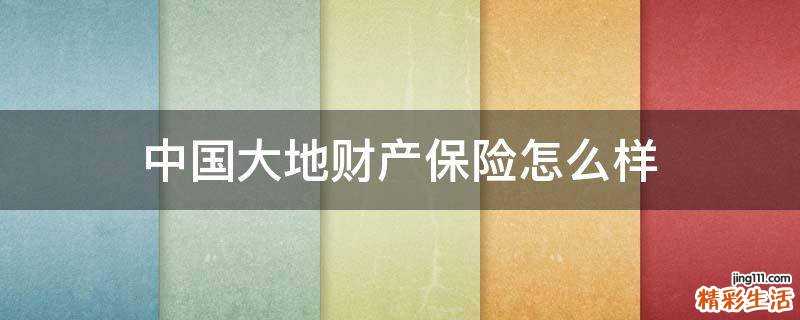 中国大地财产保险怎么样
