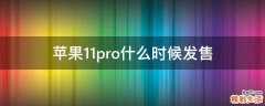 苹果11pro什么时候发售