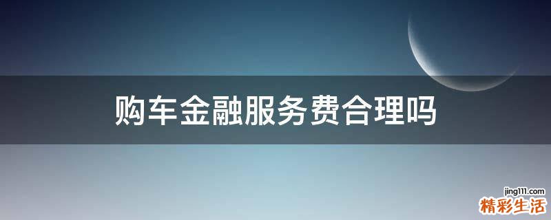 购车金融服务费合理吗