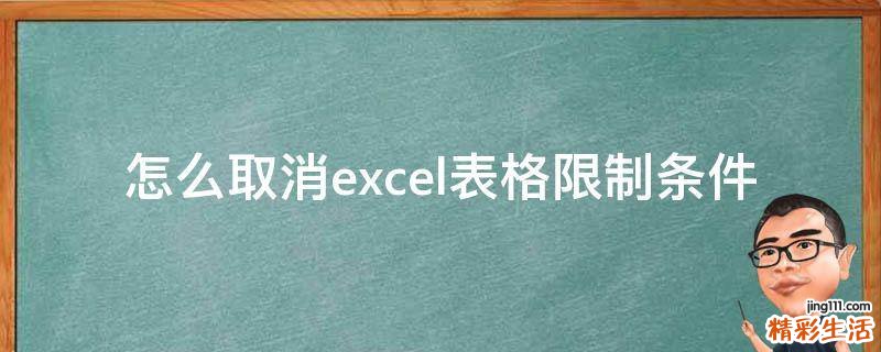 怎么取消excel表格限制条件