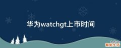 华为watchgt上市时间