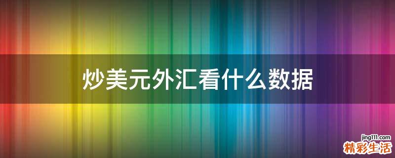 炒美元外汇看什么数据