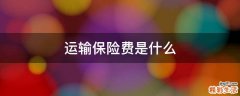 运输保险费是什么