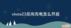 vivox23反向充电怎么开启