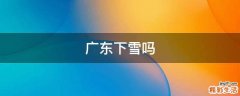 广东下雪吗
