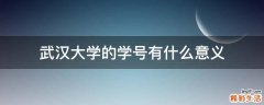 武汉大学的学号有什么意义