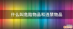 什么叫危险物品和违禁物品