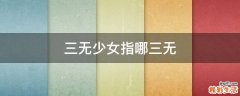 三无少女指哪三无