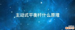 主动式平衡杆什么原理