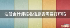 注册会计师报名信息表需要打印吗
