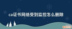 ca证书网络受到监控怎么删除