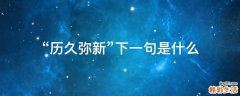 “历久弥新”下一句是什么