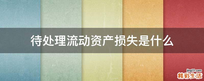 待處理流動資產損失是什么