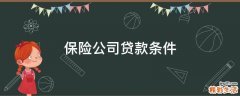 保险公司贷款条件