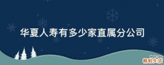 华夏人寿有多少家直属分公司