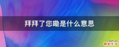 拜拜了您嘞是什么意思