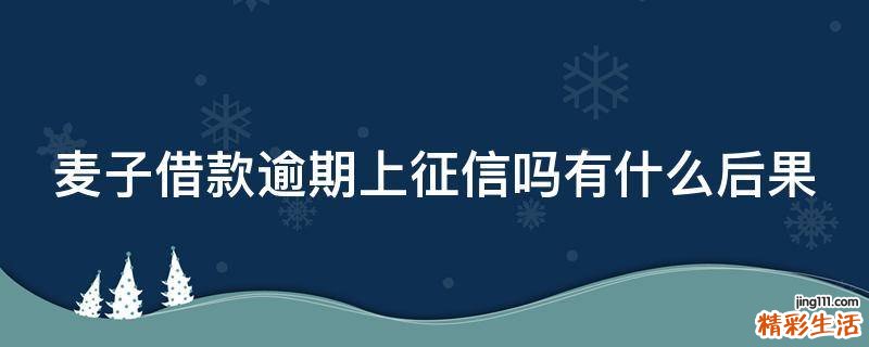麦子借款逾期上征信吗有什么后果