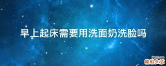 早上起床需要用洗面奶洗脸吗