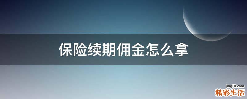保险续期佣金怎么拿