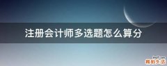 注册会计师多选题怎么算分