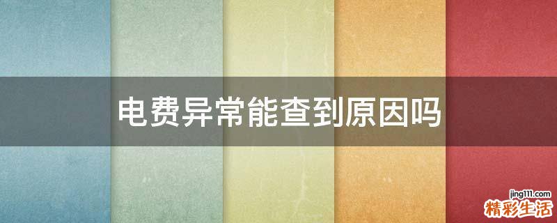 电费异常能查到原因吗