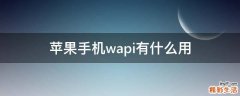苹果手机wapi有什么用
